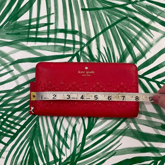 Kate Spade Neda Wallet Flynn Street Stitched Leather Prikly Pear - Picture 7 of 10